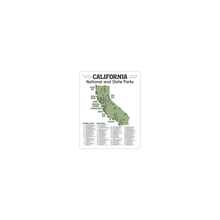 Load image into Gallery viewer, California State and National Park Map | California National Park Poster | California State Park Poster
