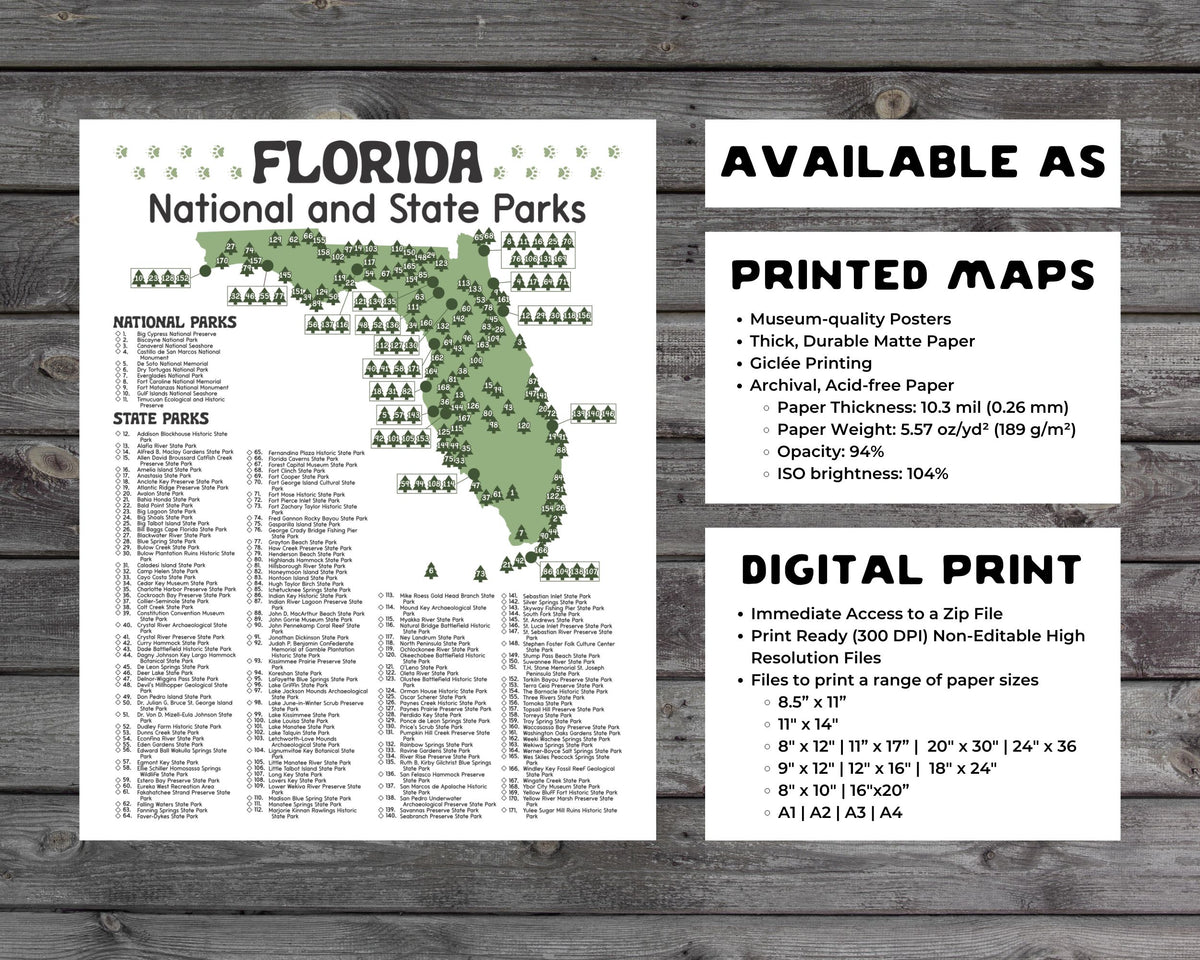 Florida State And National Park Map Florida National Park Poster F 7 1200x1200 