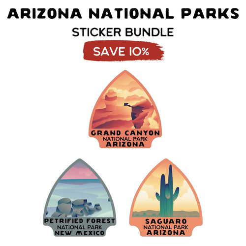 Arizona National Parks Arrowhead Sticker Bundle