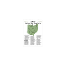 Load image into Gallery viewer, Ohio State and National Park Map | Ohio National Park Poster | Ohio State Park Poster
