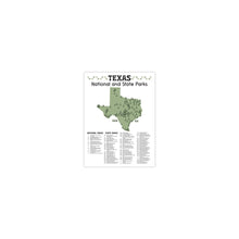 Load image into Gallery viewer, Texas State and National Park Map | Texas National Park Poster | Texas State Park Poster