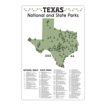 Load image into Gallery viewer, Texas State and National Park Map | Texas National Park Poster | Texas State Park Poster