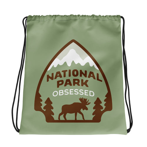 National Park Obsessed Drawstring bag