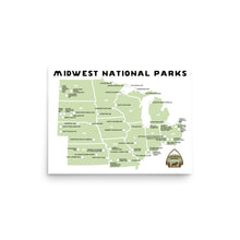 Load image into Gallery viewer, Midwest National Park Map