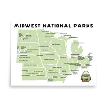 Load image into Gallery viewer, Midwest National Park Map