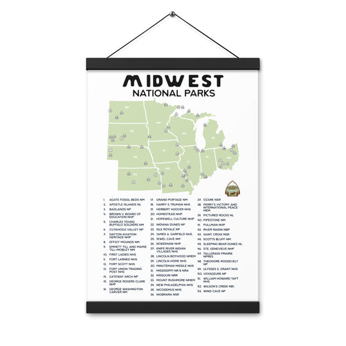 Midwest National Park Map with hangers