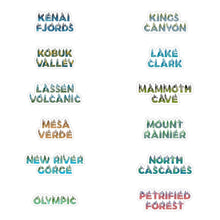 Load image into Gallery viewer, 10 National Park Name Stickers of Your Choice
