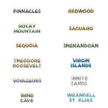 Load image into Gallery viewer, 10 National Park Name Stickers of Your Choice