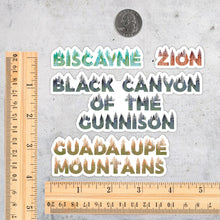 Load image into Gallery viewer, 10 National Park Name Stickers of Your Choice