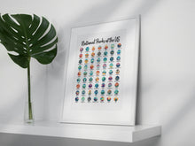 Load image into Gallery viewer, NEW! 63 National Park Checklist Poster / National Park Poster