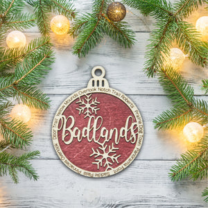 Badlands National Park Christmas Ornament - Round