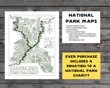 Load image into Gallery viewer, Canyonlands National Park Map Hand-Drawn Print