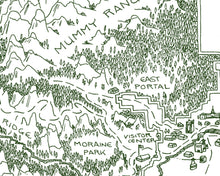 Load image into Gallery viewer, Rocky Mountain National Park Map Hand-Drawn Print