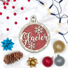 Load image into Gallery viewer, Glacier National Park Christmas Ornament - Round