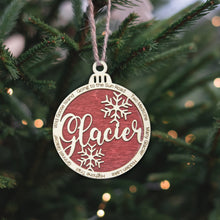 Load image into Gallery viewer, Glacier National Park Christmas Ornament - Round