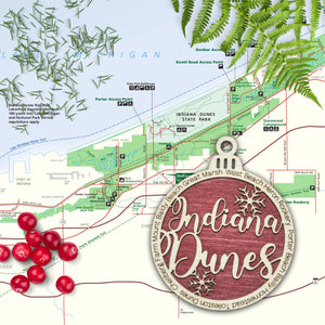 Indiana Dunes National Park Christmas Ornament - Round