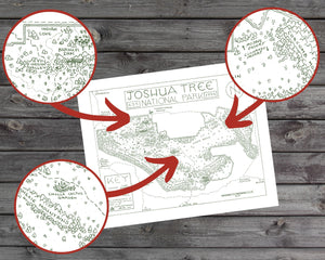 Joshua Tree National Park Map Hand-Drawn Print