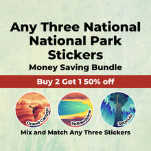 Load image into Gallery viewer, 3 National Park Round Stickers of Your Choice