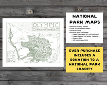 Load image into Gallery viewer, Olympic National Park Map Hand-Drawn Print