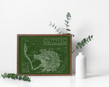 Load image into Gallery viewer, Olympic National Park Map Hand-Drawn Print