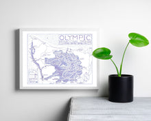 Load image into Gallery viewer, Olympic National Park Map Hand-Drawn Print