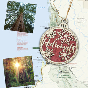 Redwood National Park Christmas Ornament - Round