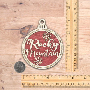 Rocky Mountain National Park Christmas Ornament - Round