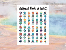 Load image into Gallery viewer, NEW! 63 National Park Checklist Poster / National Park Poster