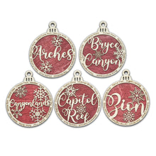 Load image into Gallery viewer, Utah Mighty Five National Park Christmas Ornaments Bundle / Utah National Park Wooden Christmas Ornament