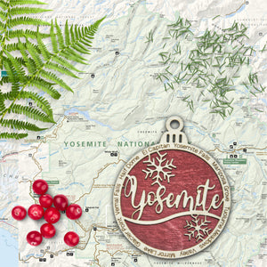 Yosemite National Park Christmas Ornament - Round
