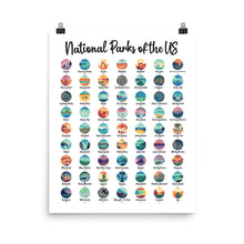 Load image into Gallery viewer, NEW! 63 National Park Checklist Poster / National Park Poster