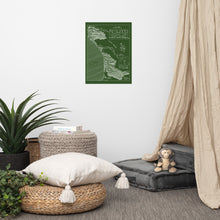 Load image into Gallery viewer, Redwoods National and State Park Map Hand-Drawn Print