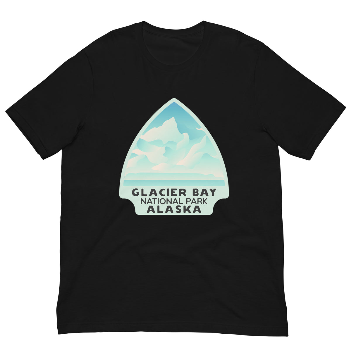 Women's Glacier Tee- Black, Cotton Tee Shirt