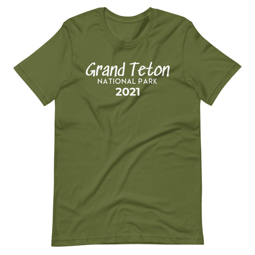 Grand Teton with customizable year Short Sleeve T-Shirt