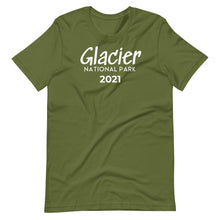 Load image into Gallery viewer, Glacier with customizable year Short Sleeve T-Shirt