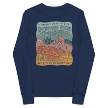 Load image into Gallery viewer, &quot;National Parks are on my Bucket List&quot; Youth long sleeve tee