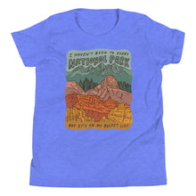 Load image into Gallery viewer, "National Parks are on my Bucket List" Youth T-Shirt