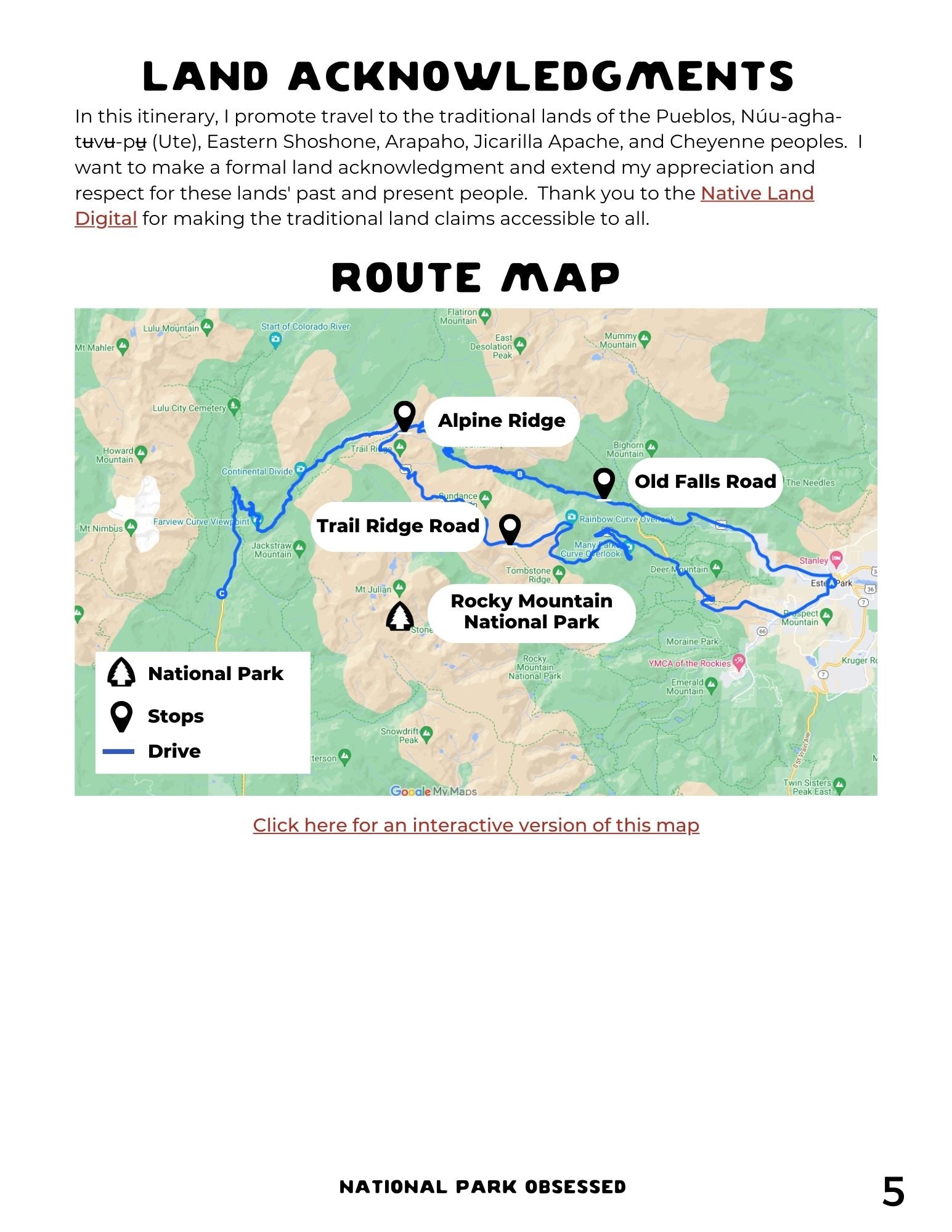 The Ridges Map Trail Ridge Road Map
