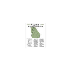 Georgia State and National Park Map | Georgia National Park Poster | Georgia State Park Poster