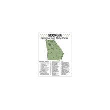 Load image into Gallery viewer, Georgia State and National Park Map | Georgia National Park Poster | Georgia State Park Poster