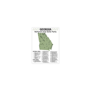Georgia State and National Park Map | Georgia National Park Poster | Georgia State Park Poster