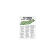 Load image into Gallery viewer, Tennessee State and National Park Map | Tennessee National Park Poster | Tennessee State Park Poster