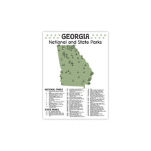 Load image into Gallery viewer, Georgia State and National Park Map | Georgia National Park Poster | Georgia State Park Poster