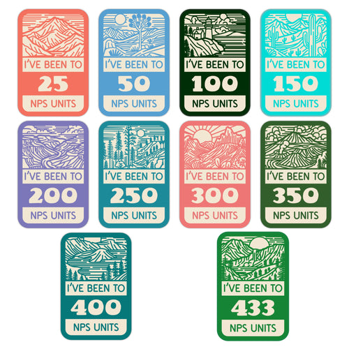 National Park Unit Milestone Stickers