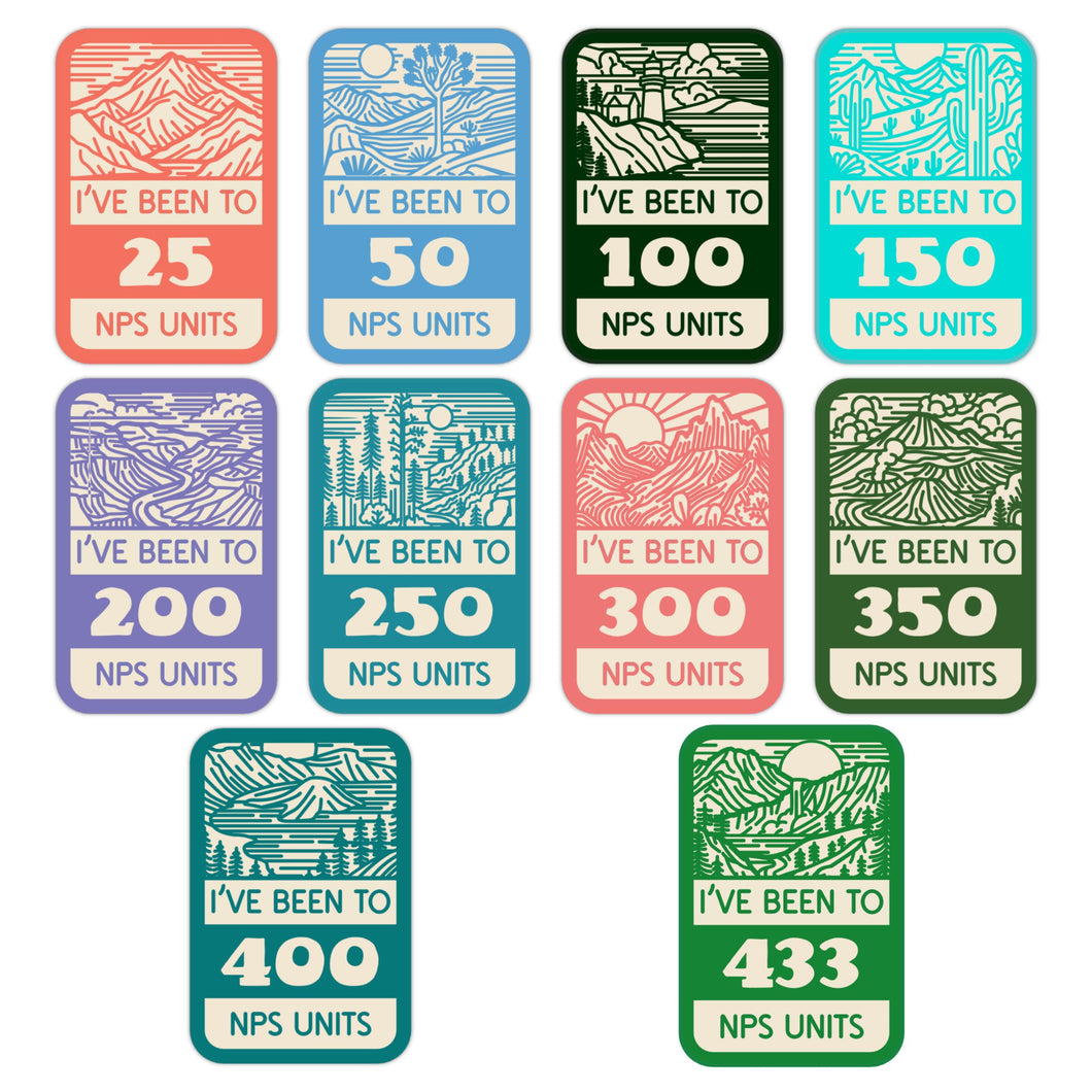 National Park Unit Milestone Stickers