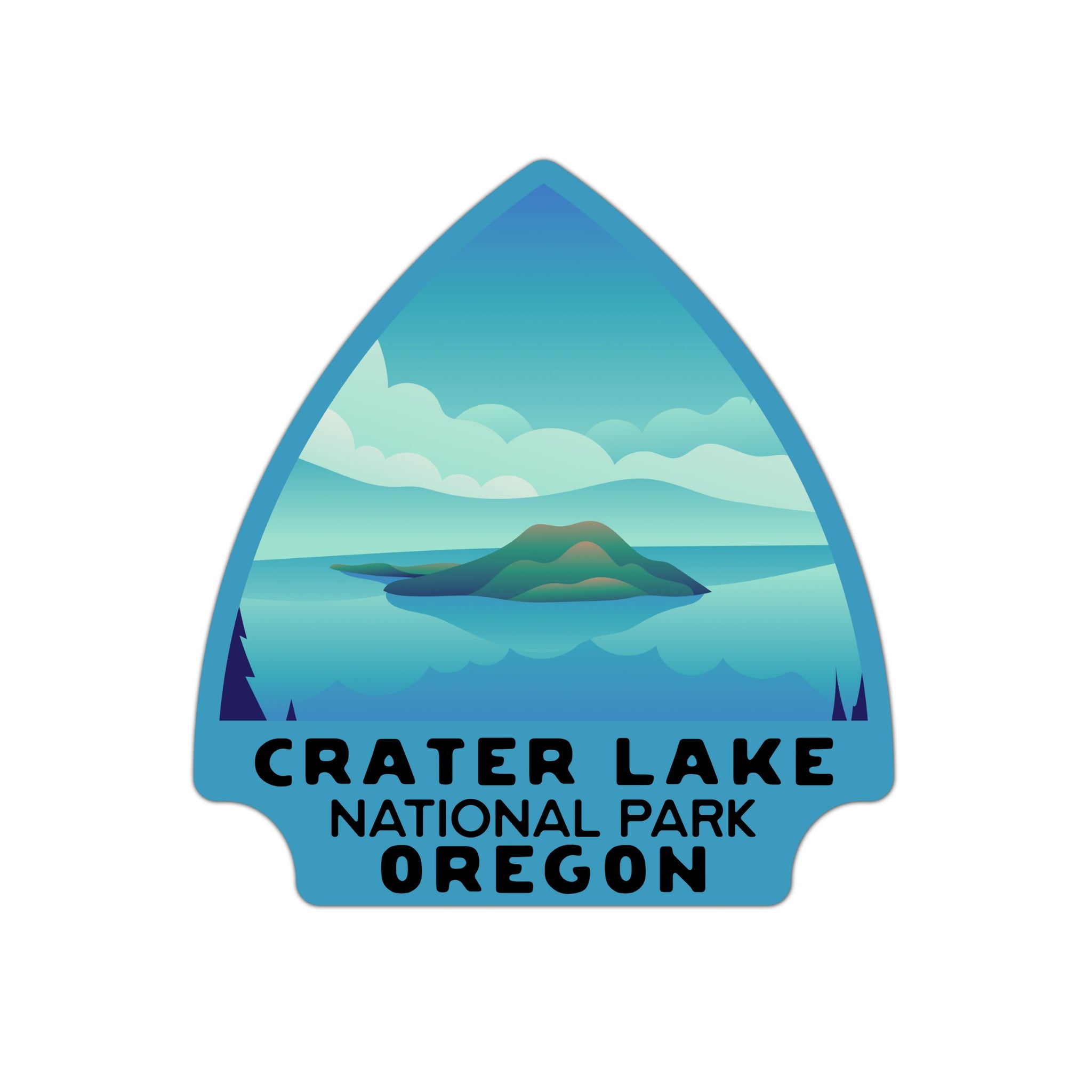 Lake Shape Sticker Crater Lake National Park Sticker | Crater Lake Arrowhead Sticker ...