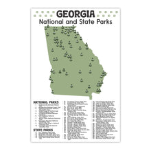 Load image into Gallery viewer, Georgia State and National Park Map | Georgia National Park Poster | Georgia State Park Poster