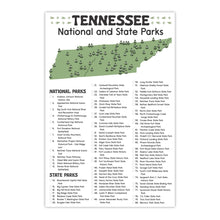 Load image into Gallery viewer, Tennessee State and National Park Map | Tennessee National Park Poster | Tennessee State Park Poster