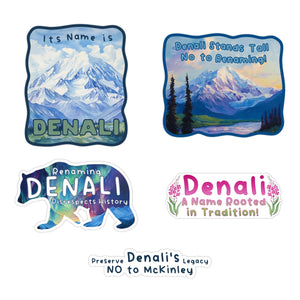 Denali/Mount McKinley Naming Protest Sticker Bundle