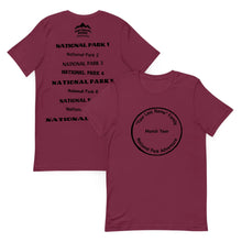 Load image into Gallery viewer, unisex-staple-t-shirt-maroon-front-and-back-67c4fe547f68b